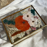 6x8 floral jewelry box with orange-themed preserved flowers, beautifully crafted by Happihome.