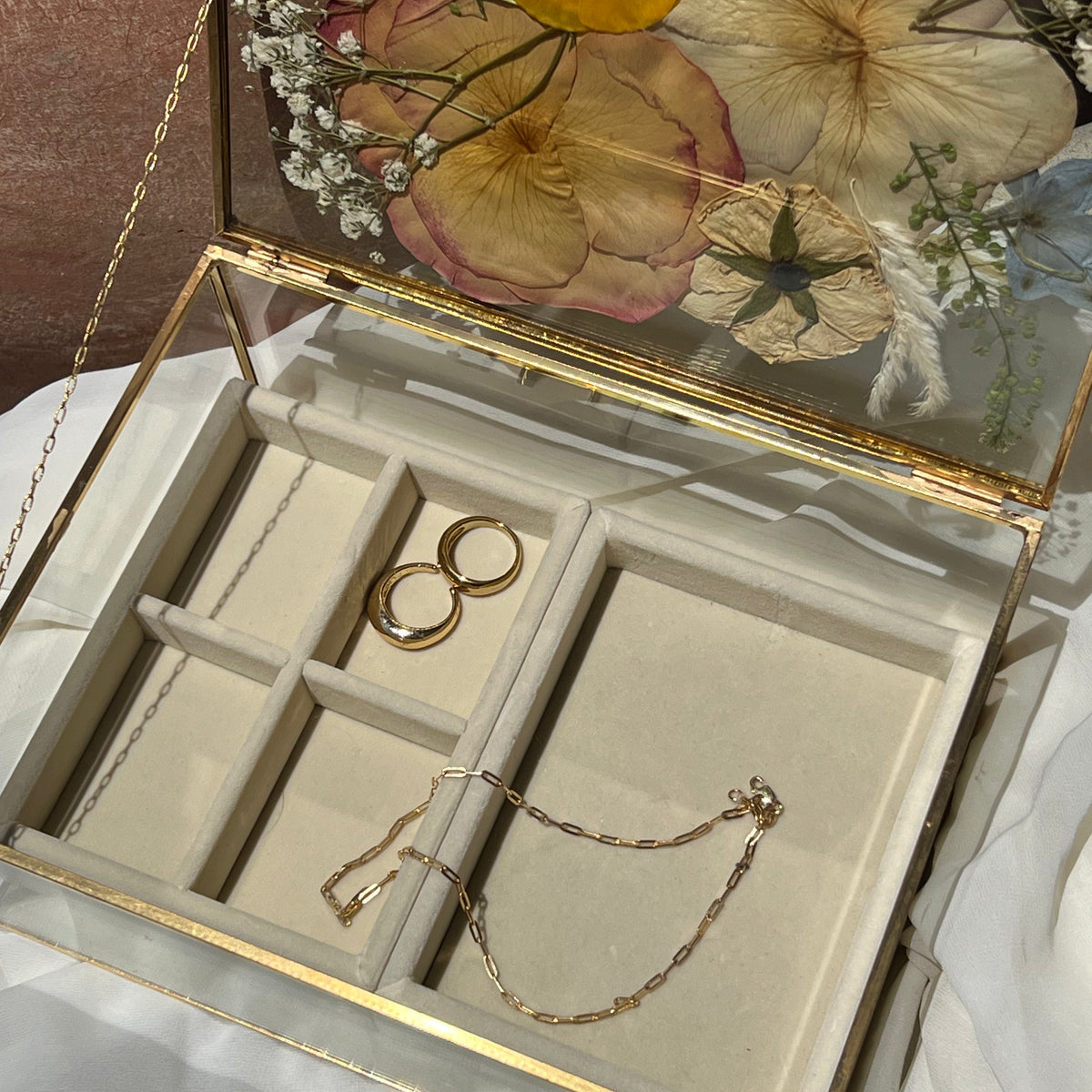 Pressed Flower Jewelry Box
